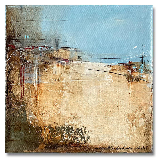 meintkebehder, dialog, stumm, abstrakt, malerei, painting, landschaft, bodden, ostsee, abstract, lanschaftsmalerei, landscape, meer, nordsee, wasser, mischtechnik, acryl, oel, bilder, leinwand, canvas, marmormehl, spachteltechnik, schichtenmalerei