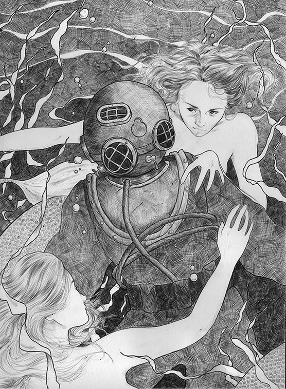 Laura Wilson illustration, mermaids