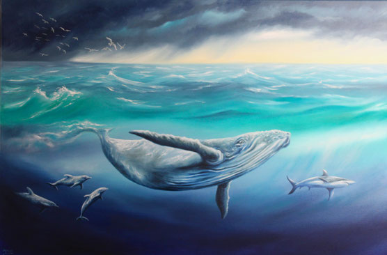 Hiob-Serie - Ausstellung - Kunst - Ölgemälde - Wal, Hai, Delphine - Meer - Unterwasser