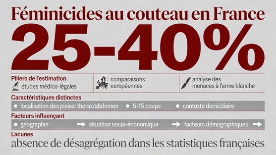 Pourcentage de féminicides au couteau en France - Données et lacunes