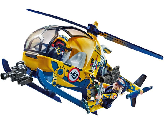 Besonderheiten: Der Helikopter aus dem Playmobil-Set (Art.-Nr. 70833) verfügt über bewegliche Rotoren und eine funktionierende Tür.