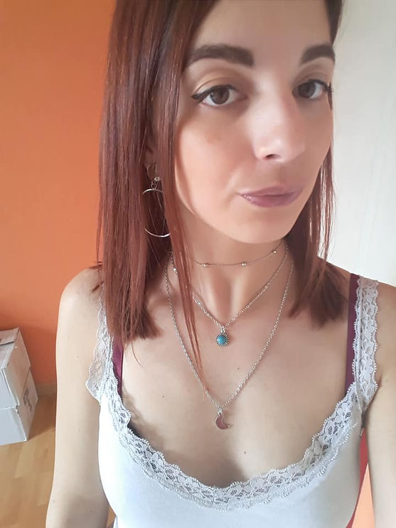 Collier multi rang fantaisie en alliage demi lune femme