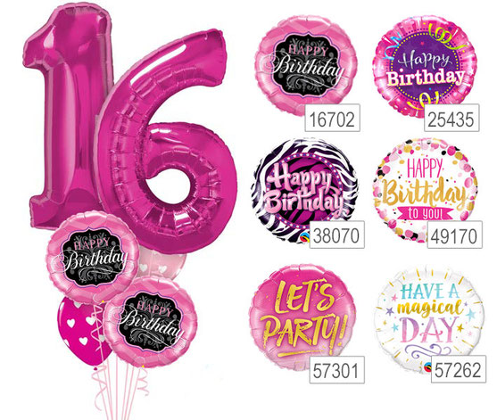 Ballon Luftballon Heliumballon Ballonzahl Heliumzahl 16 18 Happy Birthday Lets Party Have a magical Day Geburtstag Deko Dekoration Überraschung Geschenk Idee Mitbringsel Ballonpost Ballongruß Versand verschicken Helium Heliumballon Mädchen Frau pink rosa 