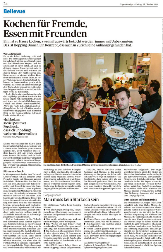Kochen für Fremde - Essen mit Freunden