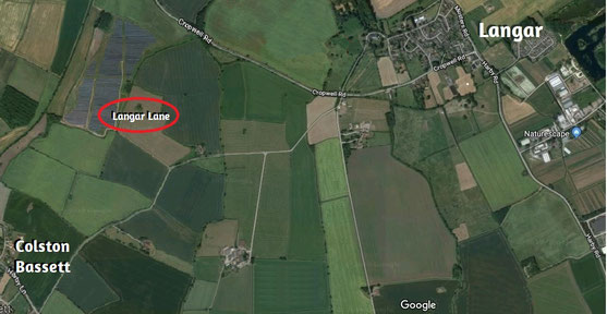 The solar energy farm at Langar Lane where Romans and Anglo-Saxons once farmed - click to enlarge.