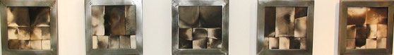 Fassbrand Keramikplattenkompositionen in Metallrahmen  25 x 25