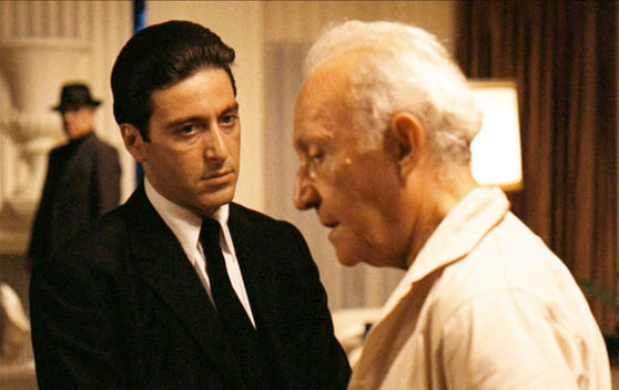 Al Pacino and his mentor Lee Strasberg (On the set of The Godfather Part.II )