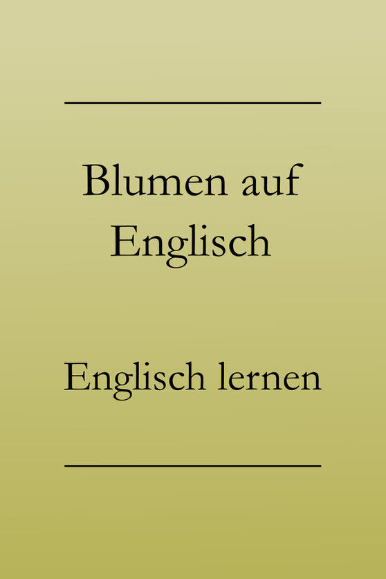 Blumen auf Englisch Liste der Blumennamen Englisch lernen