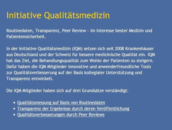 Erklärung Initiative Qualitätsmedizin