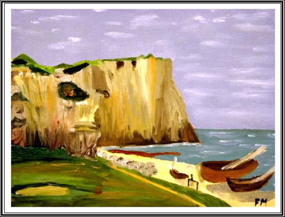Ölgemälde, Steilküste, Leinwand auf Keilrahmen, 30 x24 cm