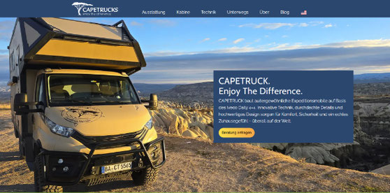 Website Expditionsmobil CAPETRUCKS