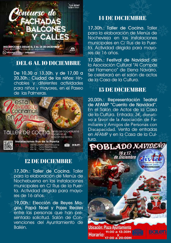 Programa de la Navidad en Bailen