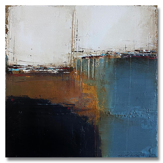 meintkebehder, dialog, stumm, abstrakt, malerei, painting, landschaft, bodden, ostsee, abstract, lanschaftsmalerei, landscape, meer, nordsee, wasser, mischtechnik, acryl, oel, bilder, leinwand, canvas, marmormehl, spachteltechnik, schichtenmalerei