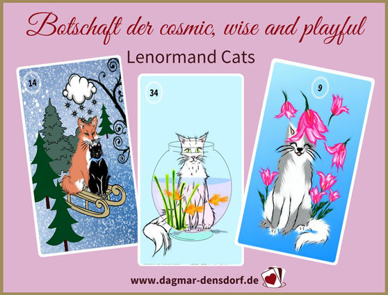 Orakel Auflösung "Botschaft der cosmic, wise and playful Lenormand Cats"