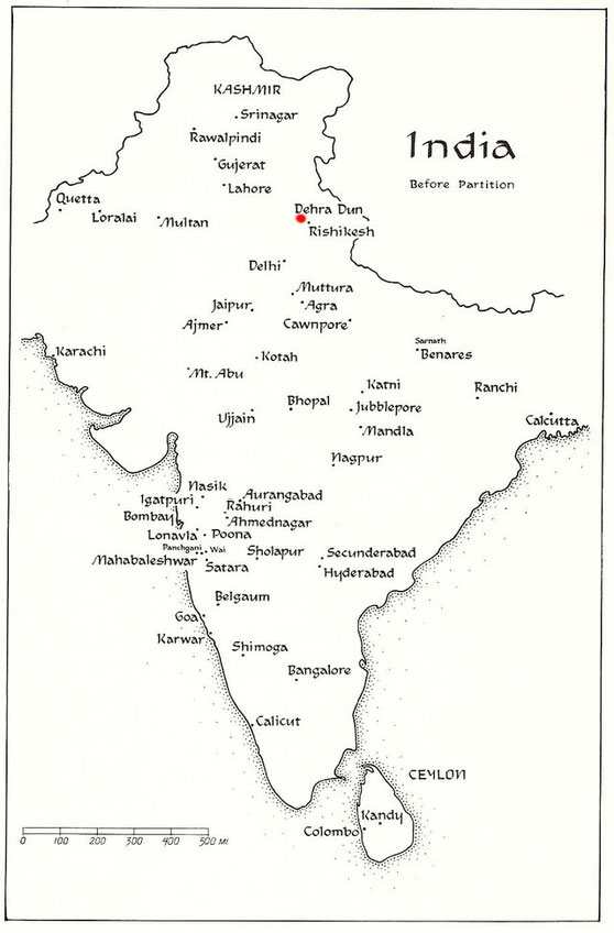 Meher Baba touring map of then British India. Courtesy of Love Alone Prevails ; Kitty Davy - p 689
