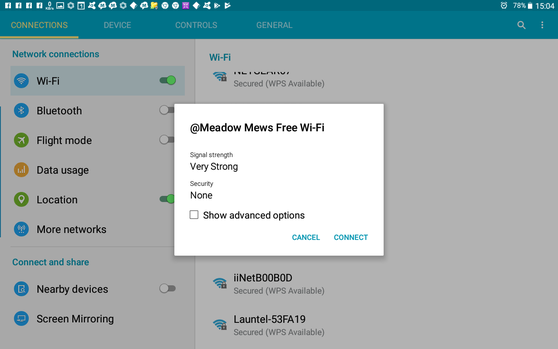 Confirming connection to an open Wi-Fi network 