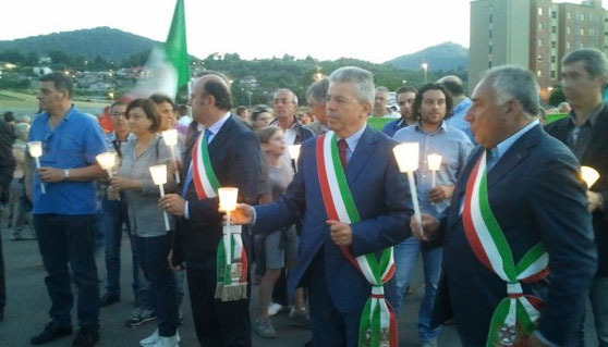 Il sindaco di Alatri, Giuseppe Morini, durante una delle manifestazioni contro le scelte della Mastrobuono