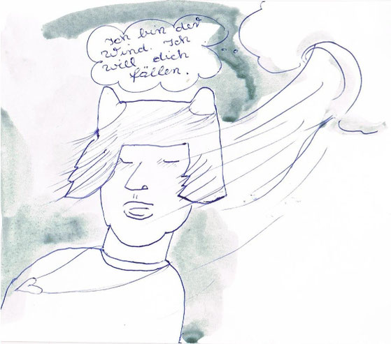 o.t. kugelschreiber/aquarell
