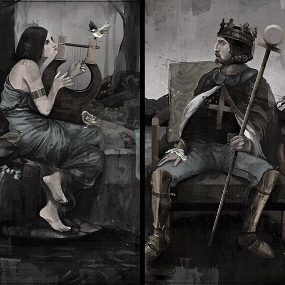 The Empress and her Emperor from The Darkness of Light Tarot