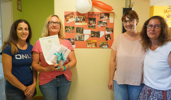 Das Team der Gelben Gruppe mit Leiterin - von links: Melanie Kremer-Viteritti, Susanne Reisert, Tanja Kraus und Petra Grimm