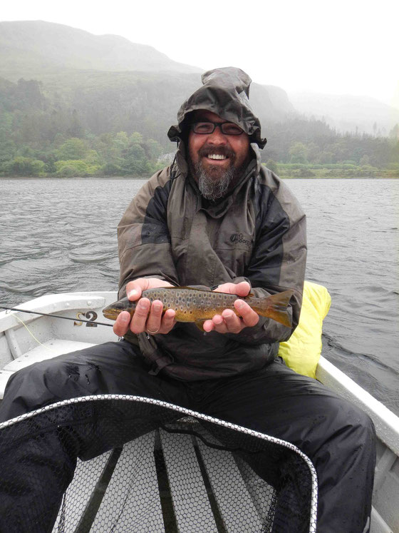 The last trout of the day. The smile on Ralf's face says it all!