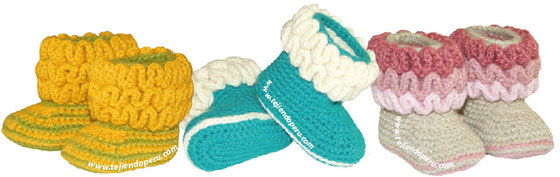 Tutorial: botitas con ondas para bebes (wiggle crochet baby booties free tutorial)