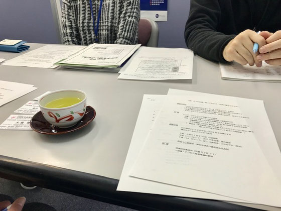 ☆打合せ中。写真の掲載および固有名詞のアップのお許しを得ています。