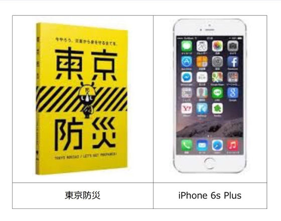 ☆教材は全戸配布された「東京防災」の冊子。サブ教材はiPhone 6s Plus。