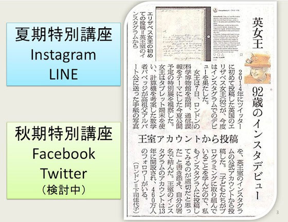 ☆「英女王 92歳のインスタデビュー」の話題も盛り込んで。（3月8日朝日新聞朝刊より）