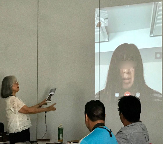 ☆FaceTimeで佐藤弥子さんとスタッフの方との交信を見ていただきました。皆さん「おー!」と歓声。
