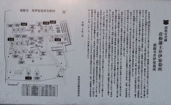 ☆井伊家の墓所の案内図。