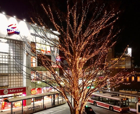 ☆毎年恒例の三鷹駅前ロータリー西側のイルミネーション。