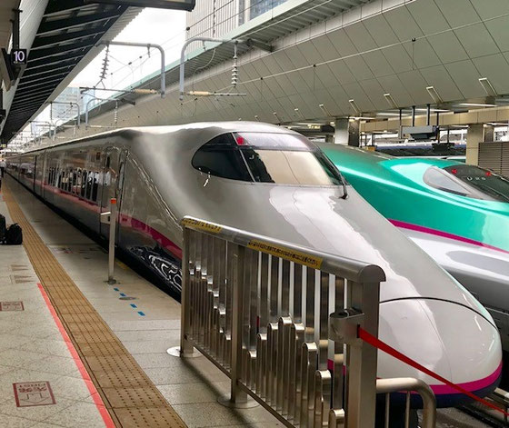 ☆予約が遅かったせいで10号車の先頭でした。結構込んでいました。