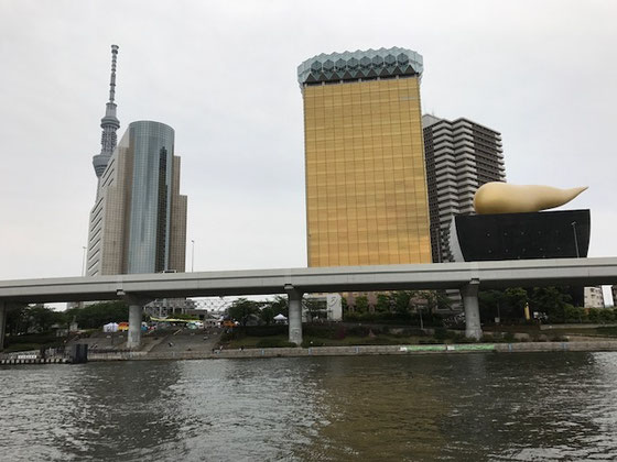 ☆相変わらず隅田川の水は黒っぽい。いつになったら透明度の高いきれいな水になることやら。