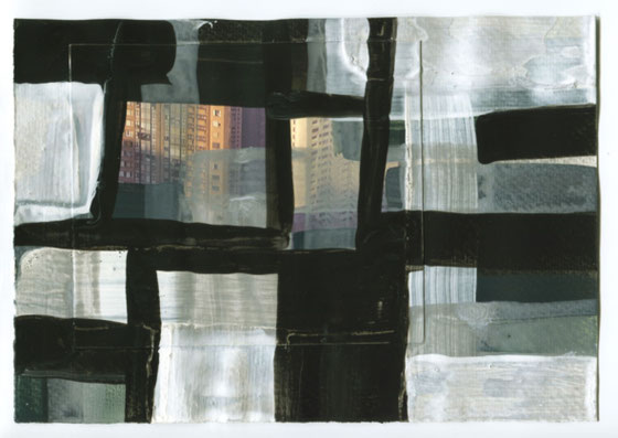 Monika Humm, global Hongkong 81, 2016, Mt/Papier, 17,5x25cm