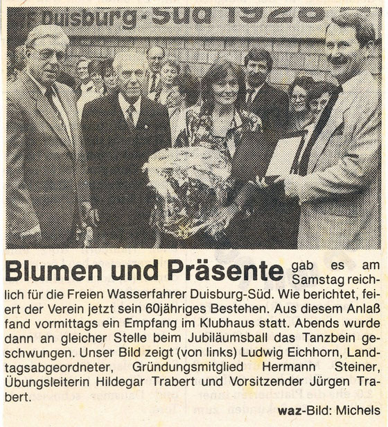 Sommer 1988, 60 Jahre Freie Wasserfahrer Duisburg-Süd