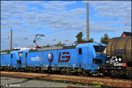 192 013-1 und 192 017-2 erreichen am 30.09.2025 mit Kesselzug Leipzig-Wiederitzsch