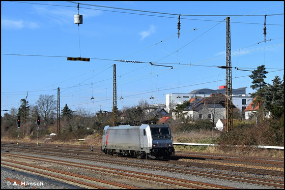 In neuem Design erwische ich 186 382-8 am 03.03.2026 in Leipzig-Wiederitzsch