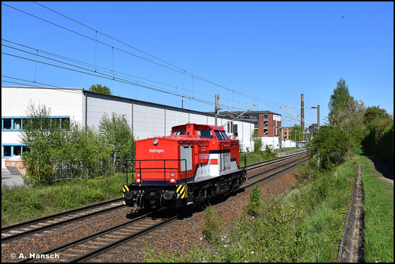 204 805-6 ist am 27. April 2025 als Lz nach Bautzen unterwegs und begegnet mir in Chemnitz-Schönau