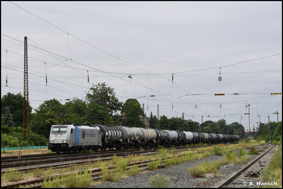 Mit CTL-Logo versehen treffe ich die Lok am 03.07.2025 in Leipzig-Wiederitzsch an