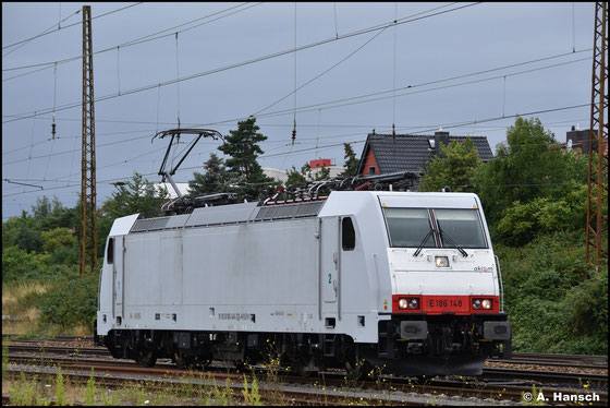 Als Lz fährt E186 148-3 am 03.07.2025 durch Leipzig-Wiederitzsch