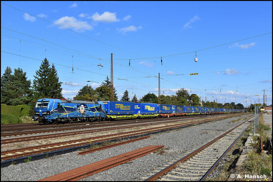 Mit Lkw-Walter-Zug rollt 192 101-4 am 30.09.2025 durch Leipzig-Wiederitzsch