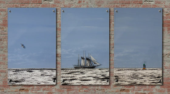 Frank Haase - Triptychon "Cuxhaven Fahrrinne"