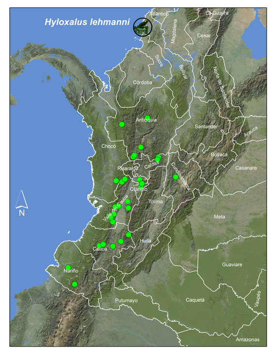 Lista y Mapas Anfibios de Colombia