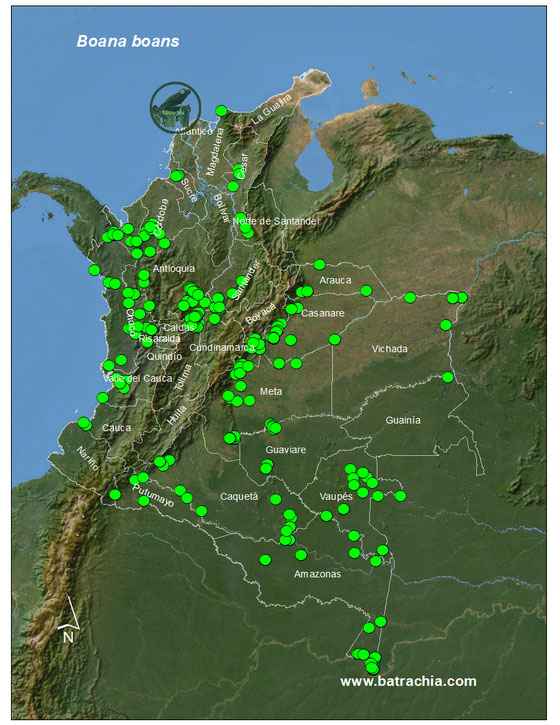 Lista y Mapas Anfibios de Colombia