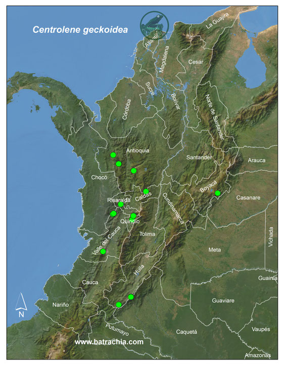 Lista y Mapas Anfibios de Colombia