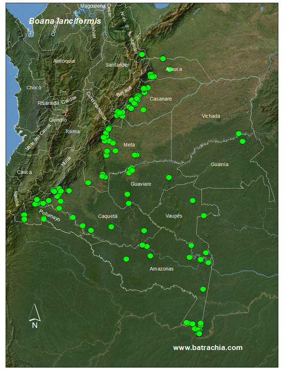 Lista y Mapas Anfibios de Colombia