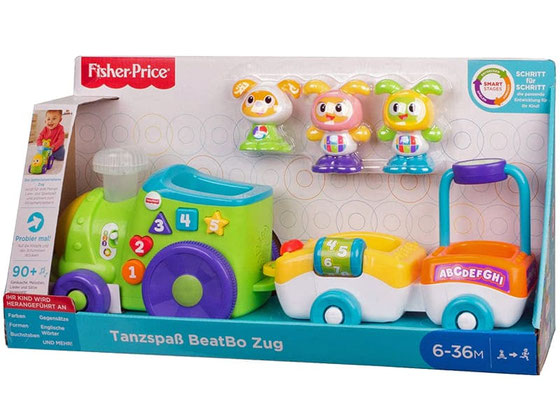 Bei der Bestellung im Onlineshop der-Wegweiser erhalten Sie ein Fisher-Price Paket mit einem "Tanzspass Beatbo Zug".