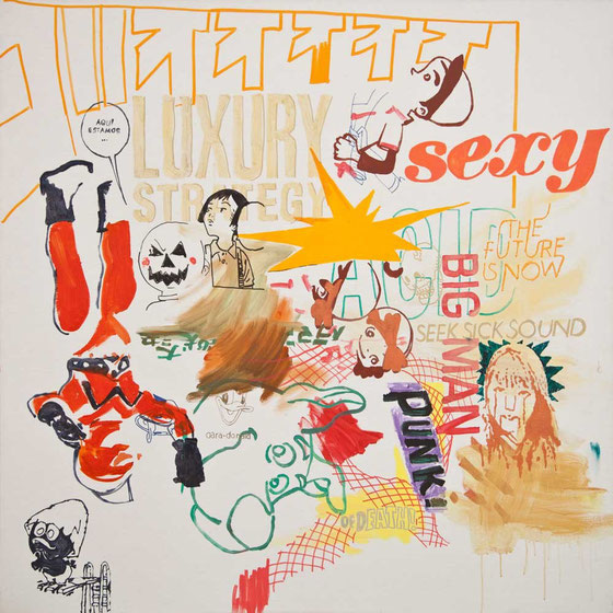 JUDAS ARRIETA Sexy Big Man  150x150cm  acrylic & marker on canvas  2012