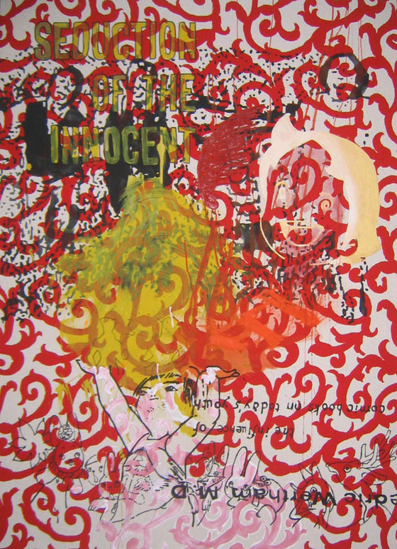 Seduction of the inocent 170x120cm Acrylic & markers on fabric 2008
